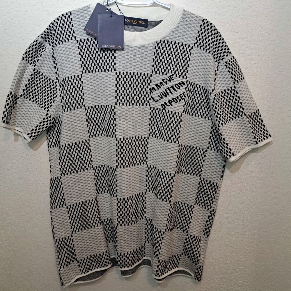 Louis Vuitton Damier 100% Cotton Short Sleeve T-Shirt XL